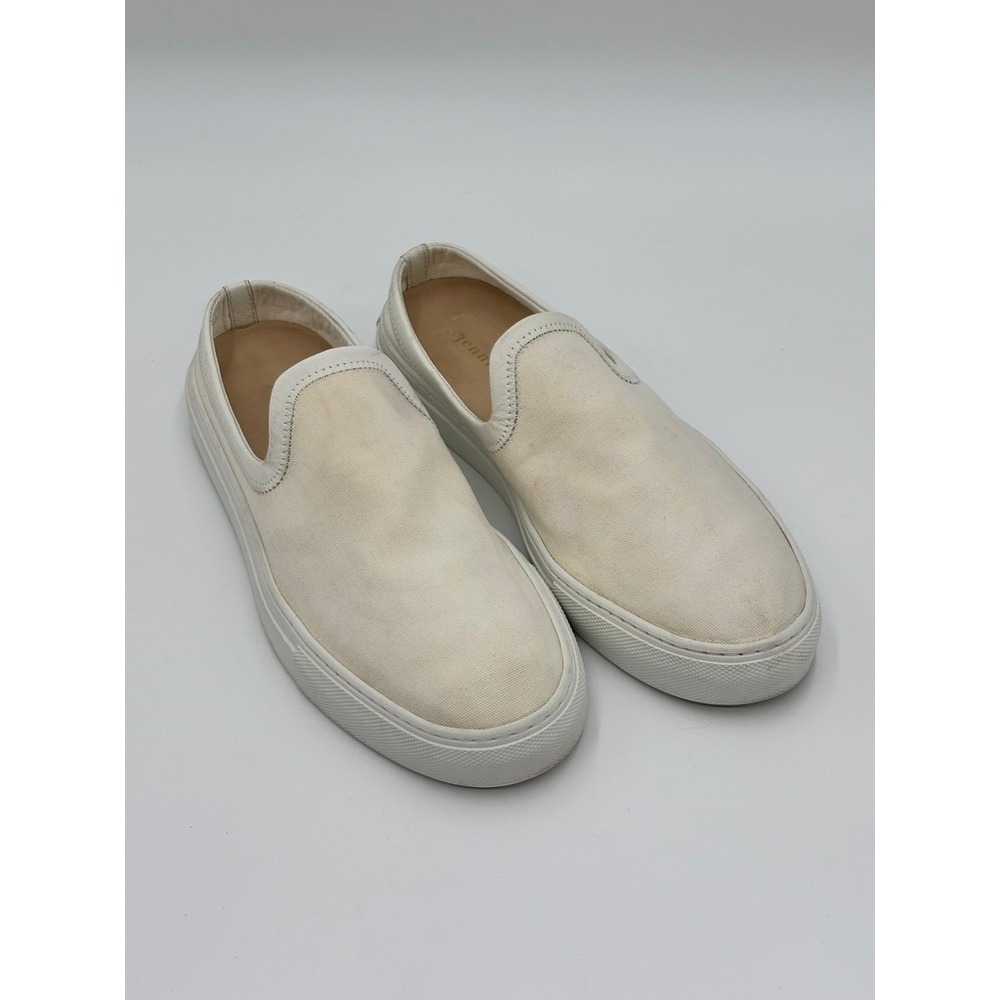 Jenni Kayne Canvas Slip On Sneakers Cream Ivory Low Top Shoes Size 40